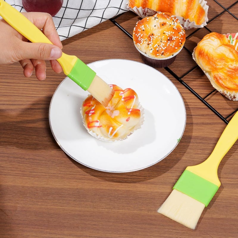 yeabwps Pastry Brushes Basting Oil Brush for Spreading butter, oil, or egg wash,Cooking Baking BBQ Oil Brush (2, 1in, 2in) - Image 5